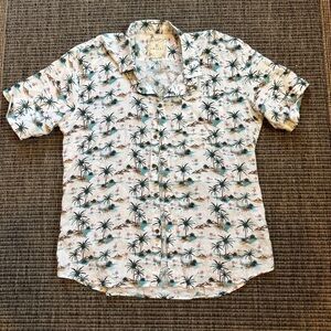 Amiana Green and White Casual Shirt with Button Down Design